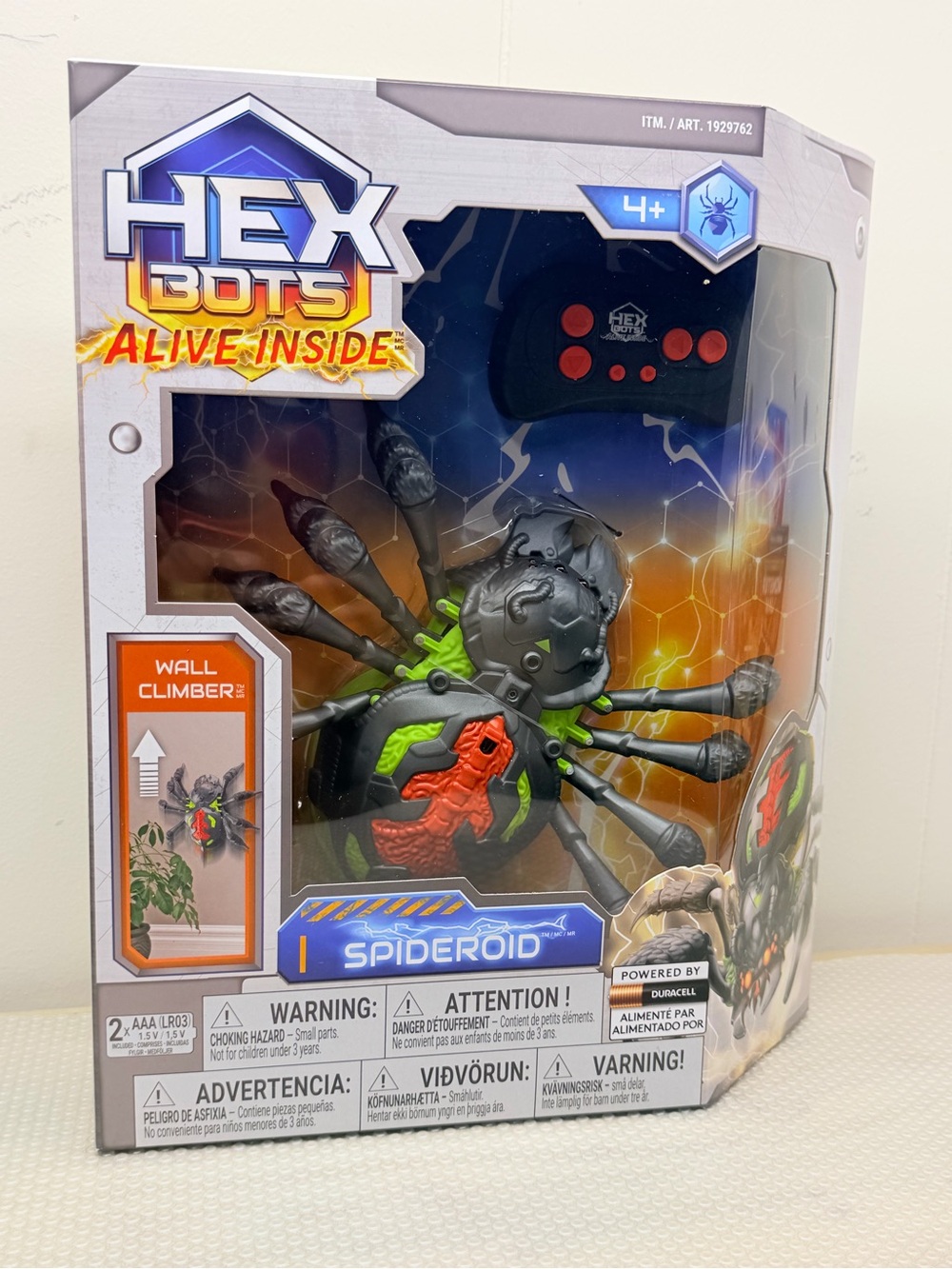 HexBots Spideroid Wall Climber Action Figure - Black & Green